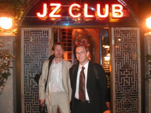 Mårten & Jesper Løvdal outside JZ Jazzclub, Shanghai, China